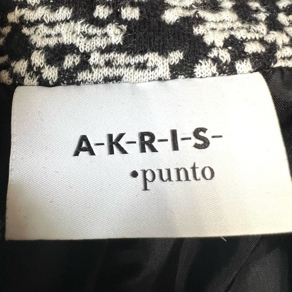 Akris Punto Black & White Cotton Tweed Sweater Casual Coat Womens Size 10 - Picture 14 of 14